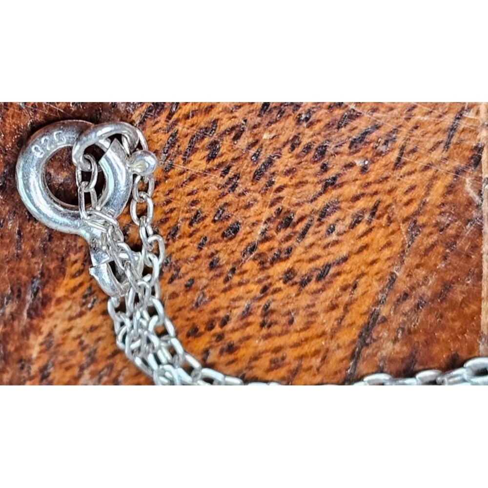 925 Silver Heartbeat Necklace 17"L - Picture 7 of 9